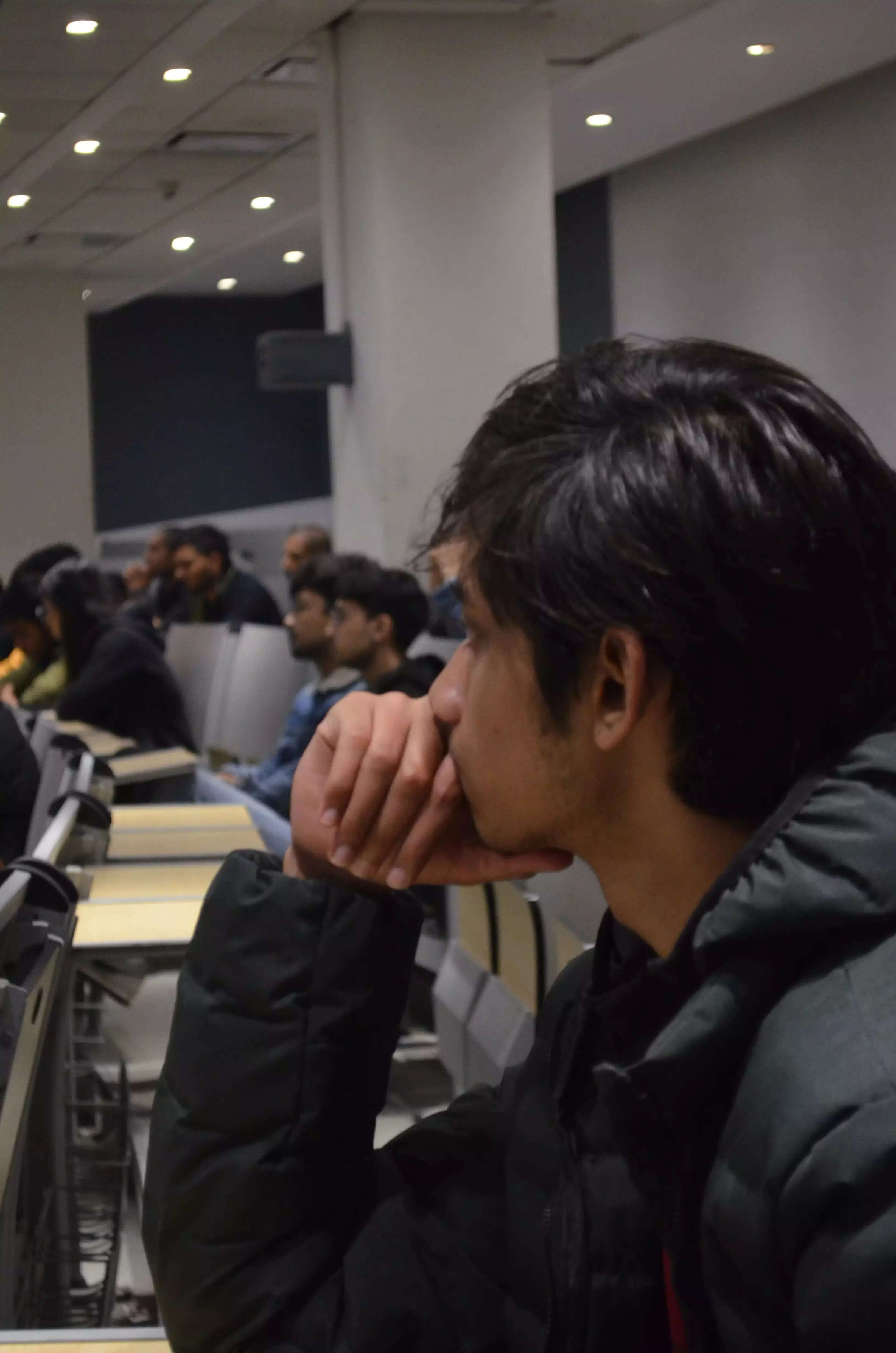 A student listening
