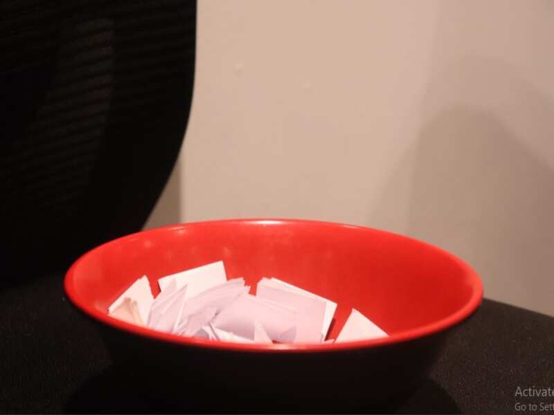 Every Participant had to pick up a chit, and speak about the particular topic written on it