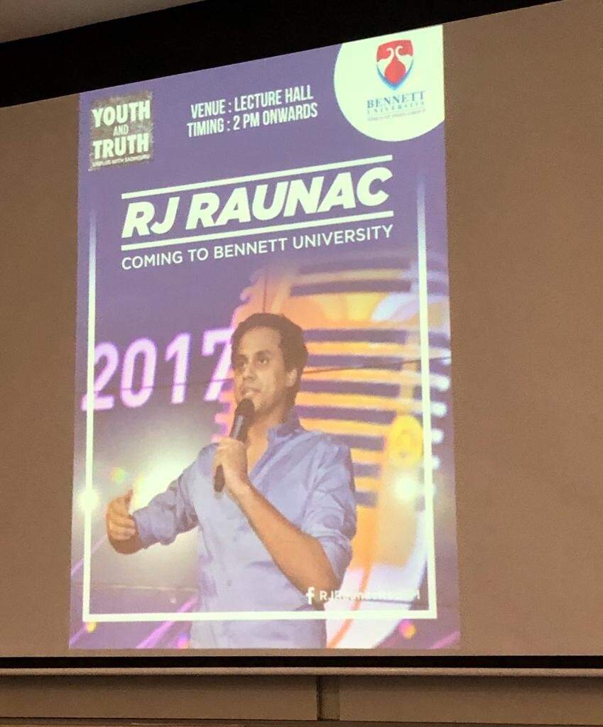 RJ Raunac visits Bennett University